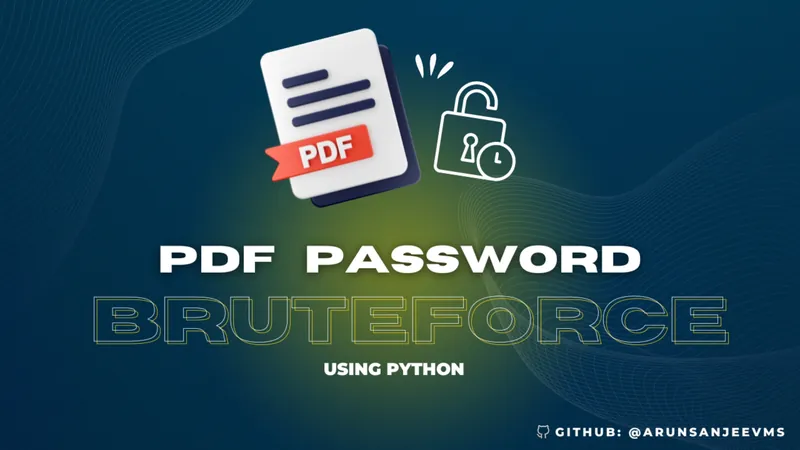 PDF Password Bruteforce Tool project screenshot