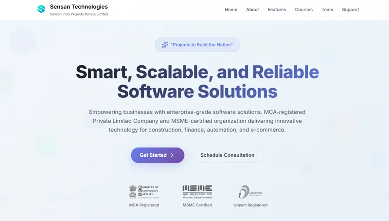 SENSAN website project screenshot